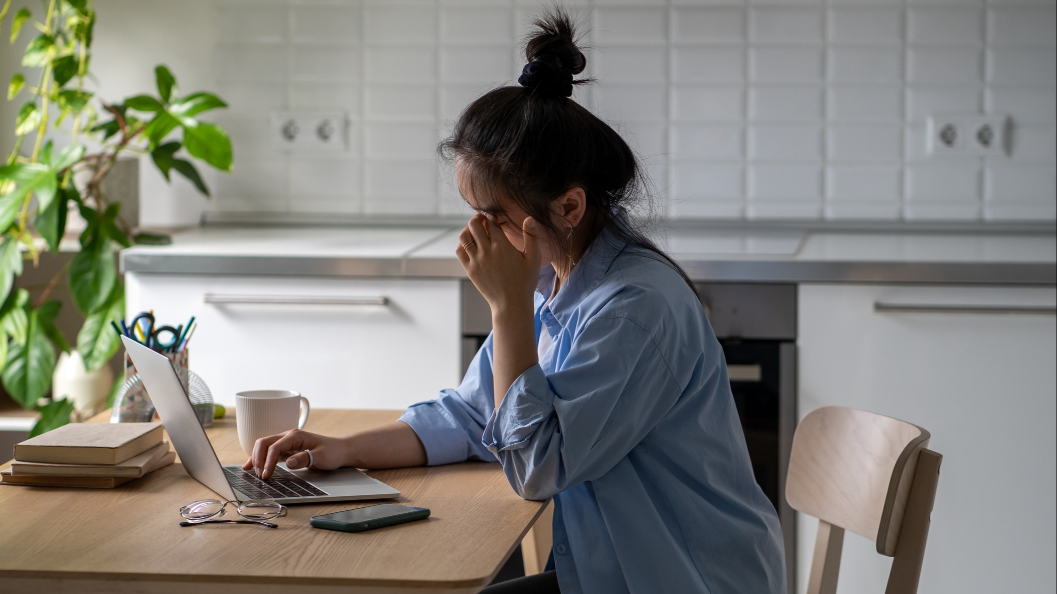 Woman looking stressed