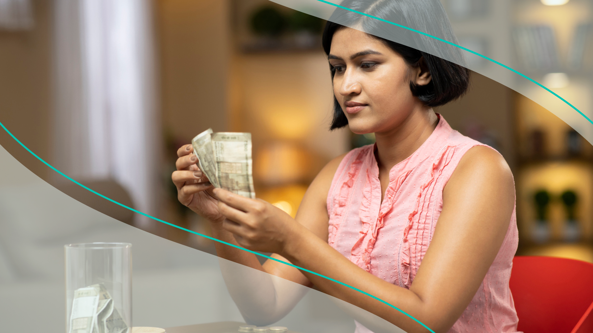 accessibility, woman counting cash