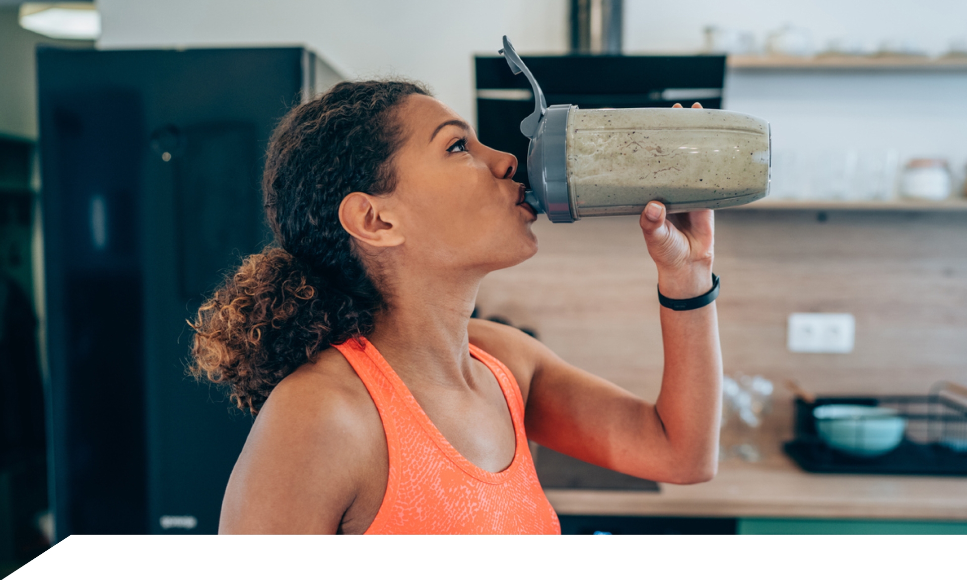 woman drinking protein