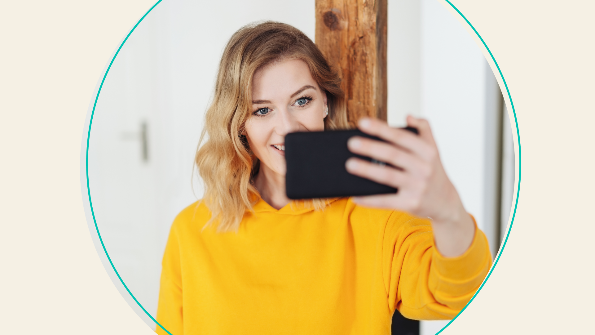 A woman taking a selfie