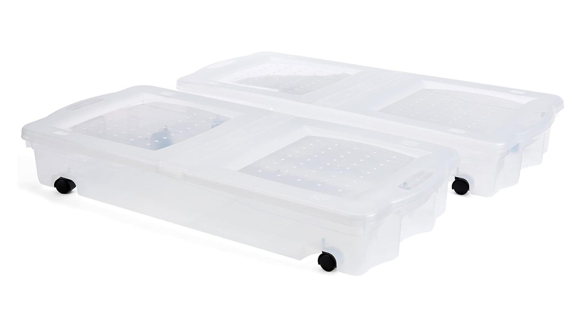 clear underbed storage bins with wheels