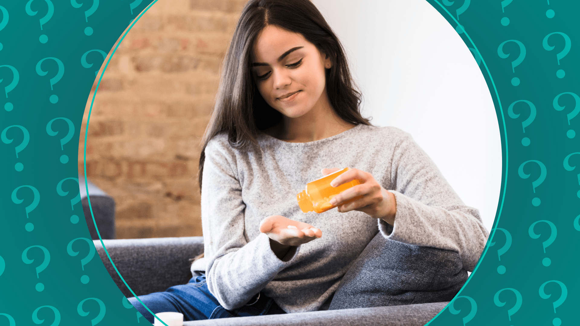 Woman takes supplements out of bottle