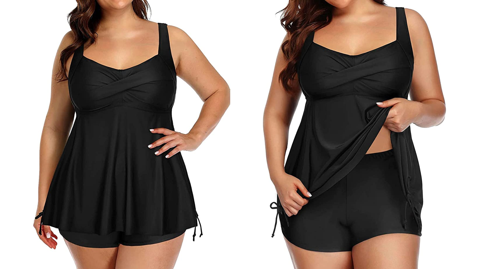 plus size tankini bathing suit with swim shorts