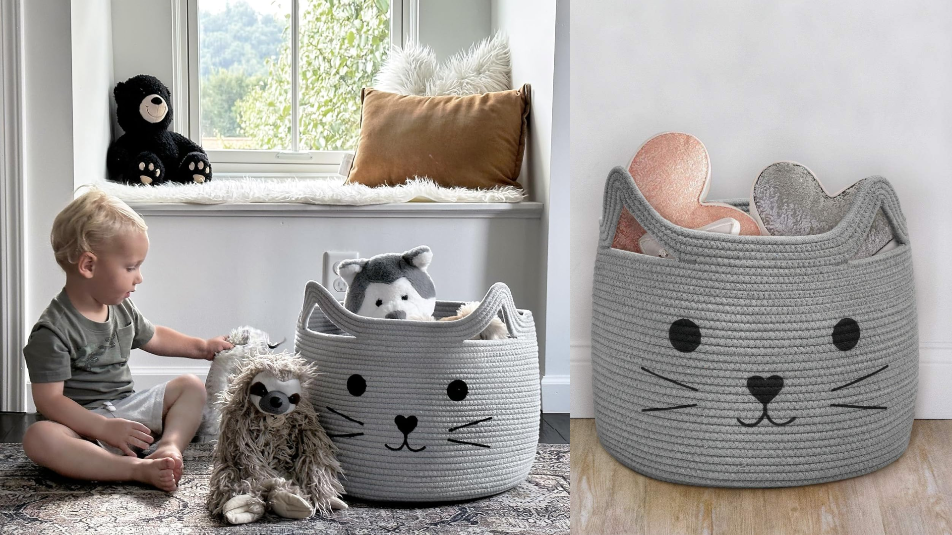 cat shaped storage bin