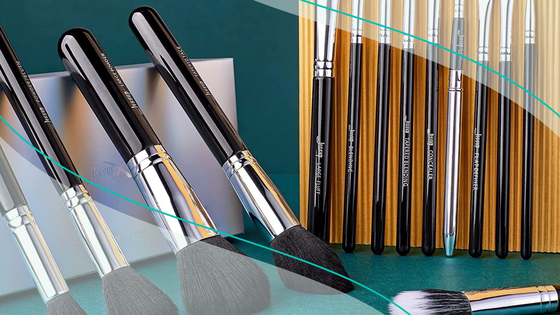 Makeup brushes and makeup brush sets 