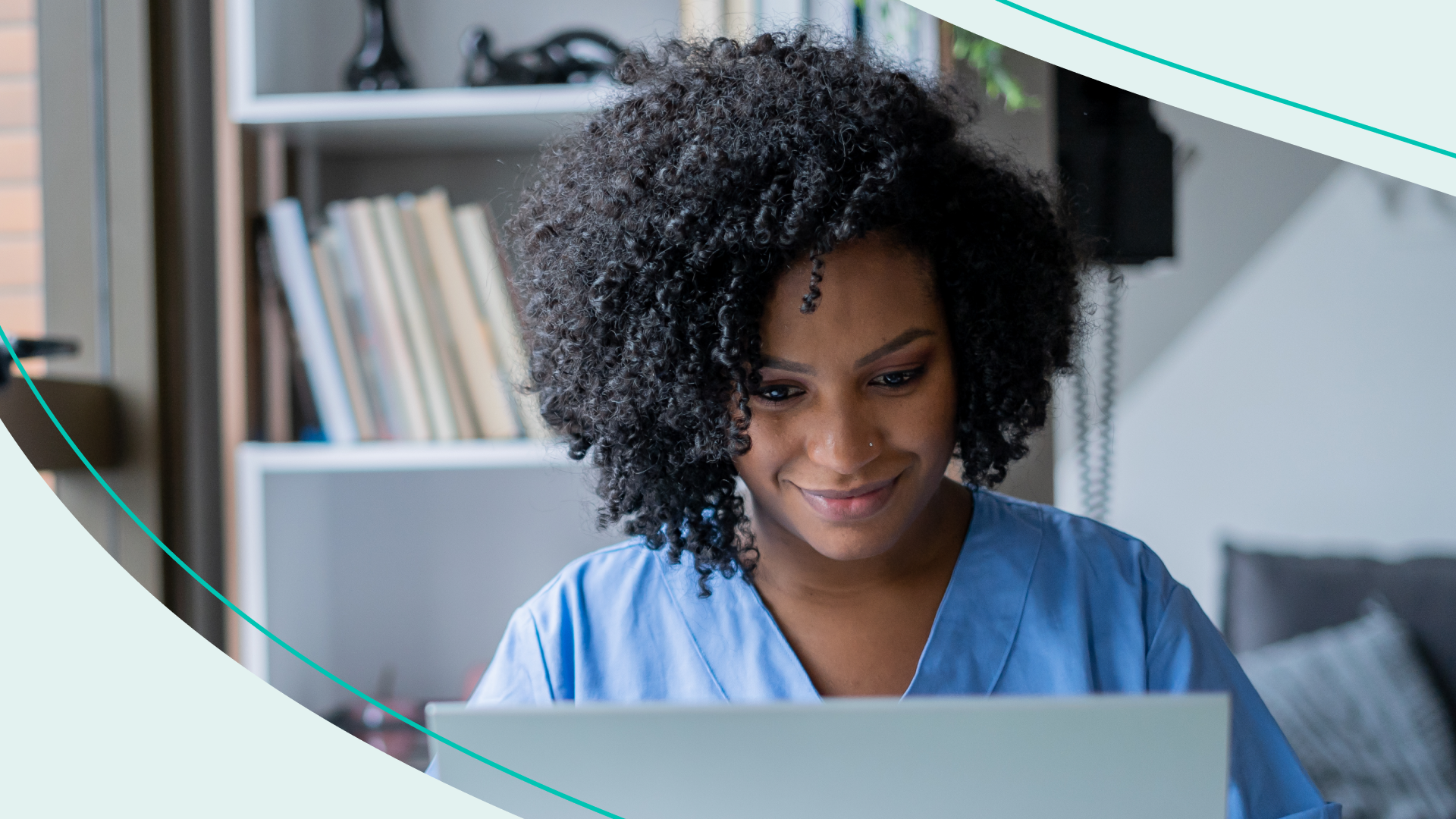 Woman working on laptop