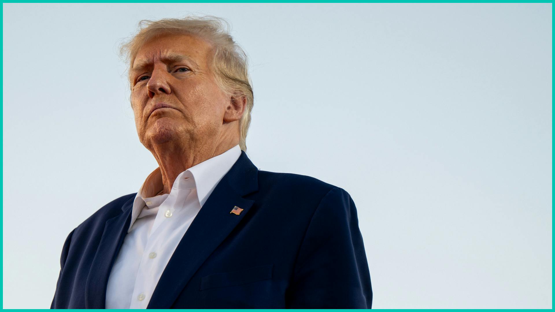 Former U.S. President Donald Trump looks on during a rally at the Waco Regional Airport on March 25, 2023 in Waco, Texas