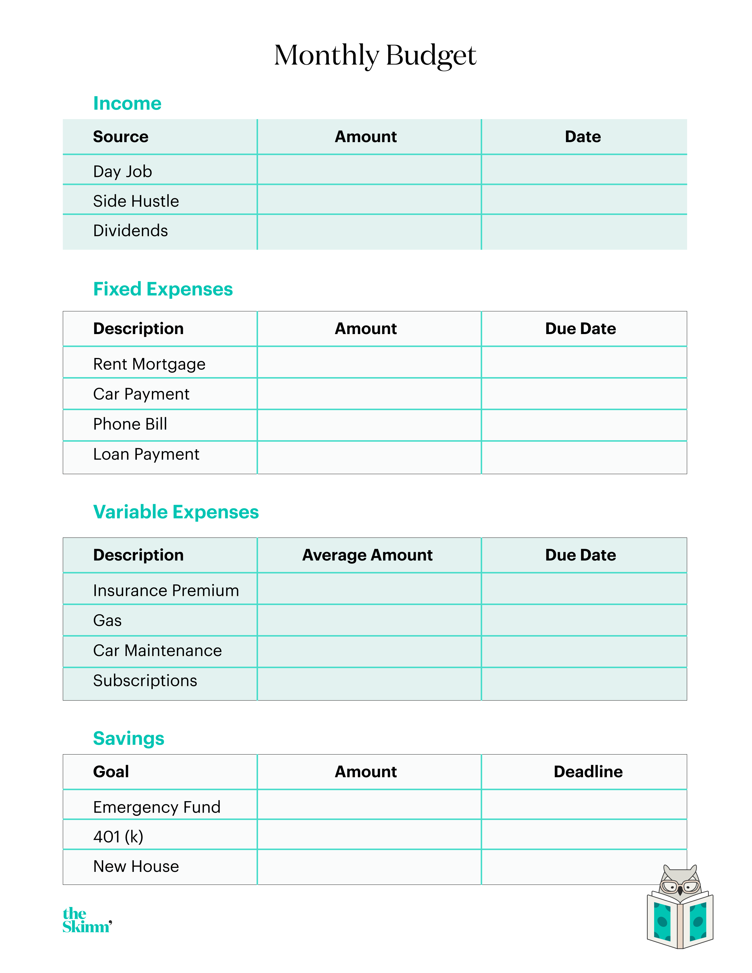 accessibility, budget template