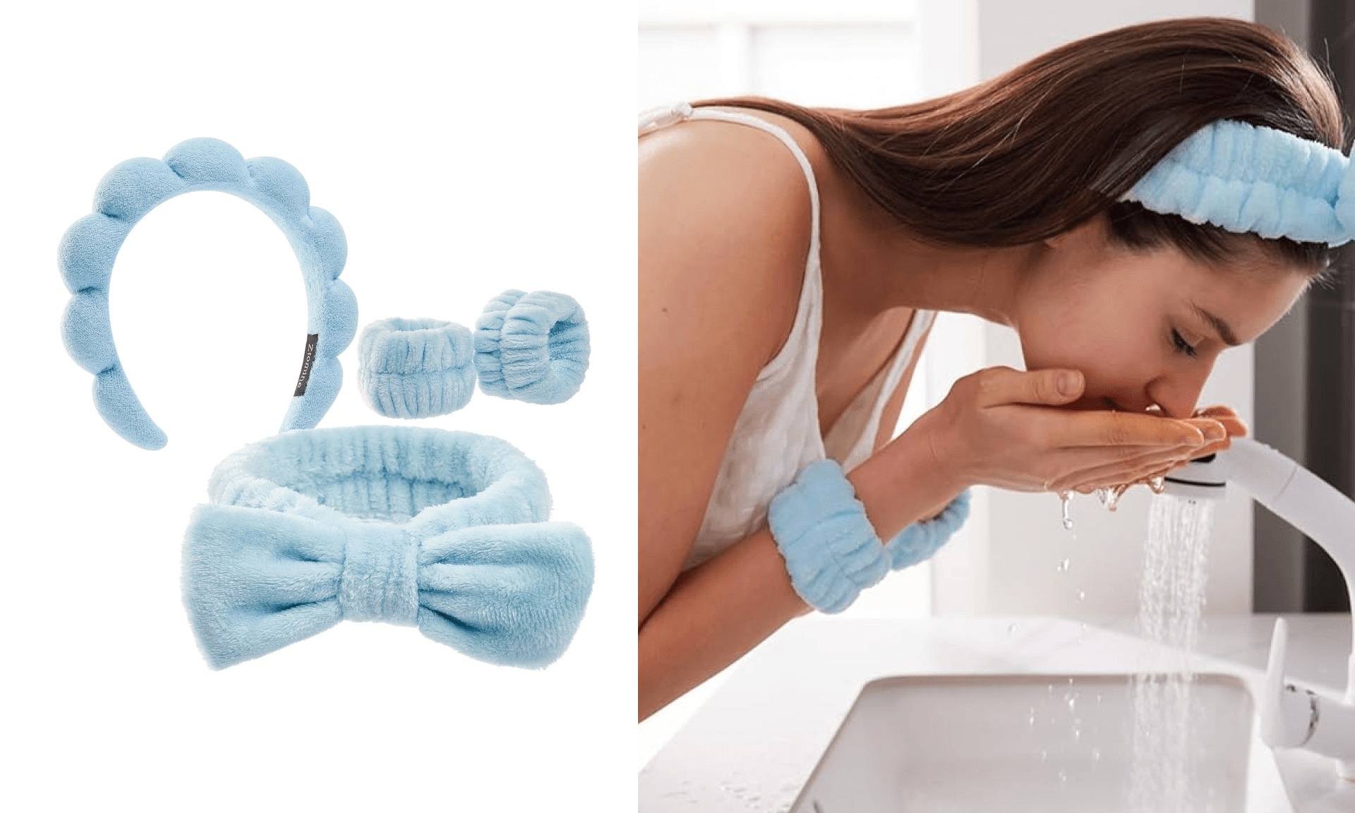 Headbands for Women - Spa Headband and Wristband Set - Headband for Washing Face,Facial Mask,Makeup and Skin Care,Gifts for Women and Teen Girl Gifts Trendy Stuff