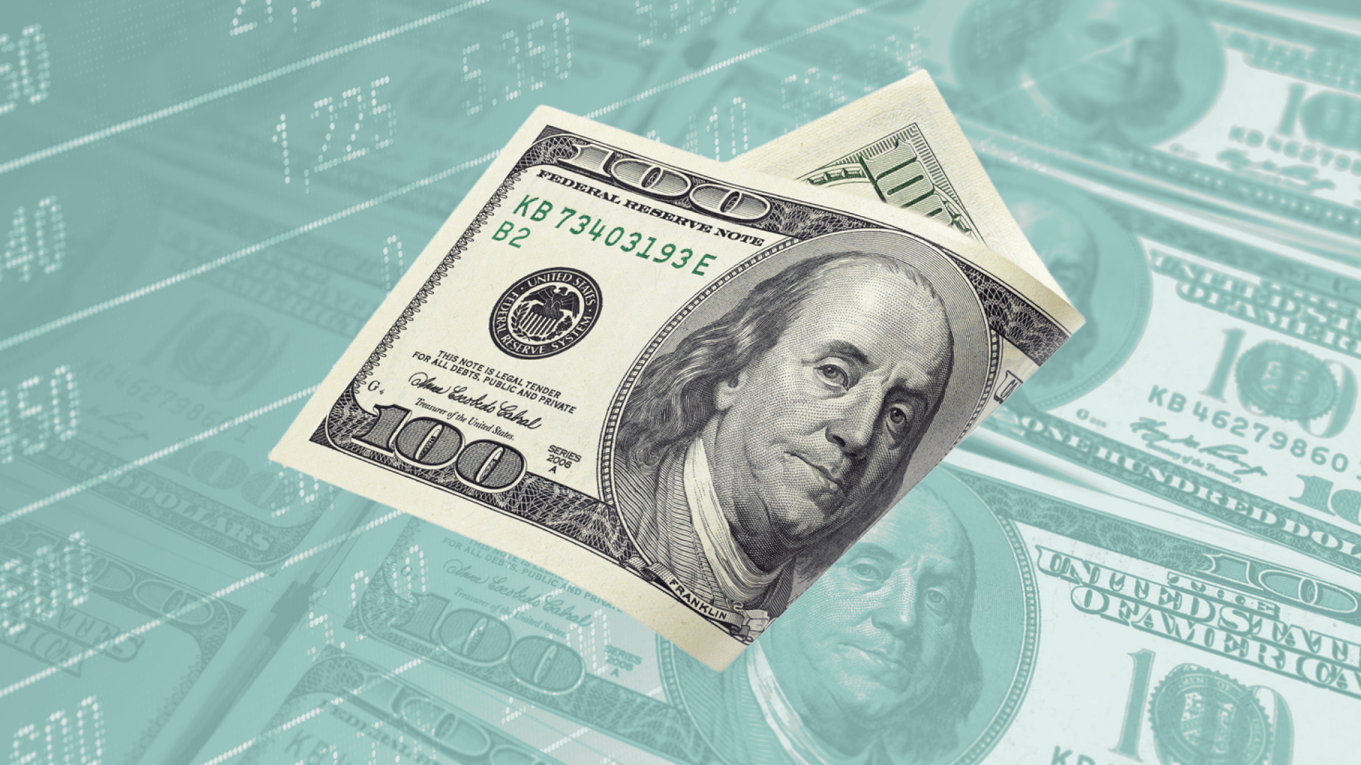 Folded 100 dollar bill