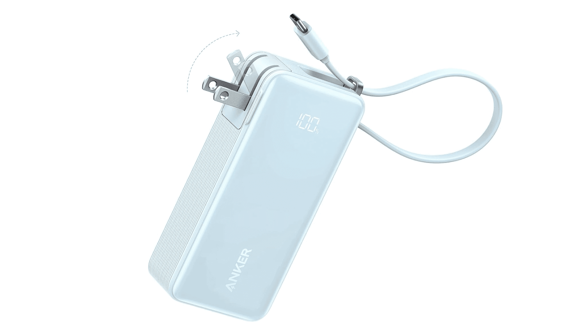 Anker Nano 3-in-1 Portable iPhone Charger, 10,000mAh Power Bank with Built-in USB-C Cable and Foldable Wall Plug, 30W Max Battery Pack, Travel Essentials for iPhone 16/15 Series, Galaxy, MacBook