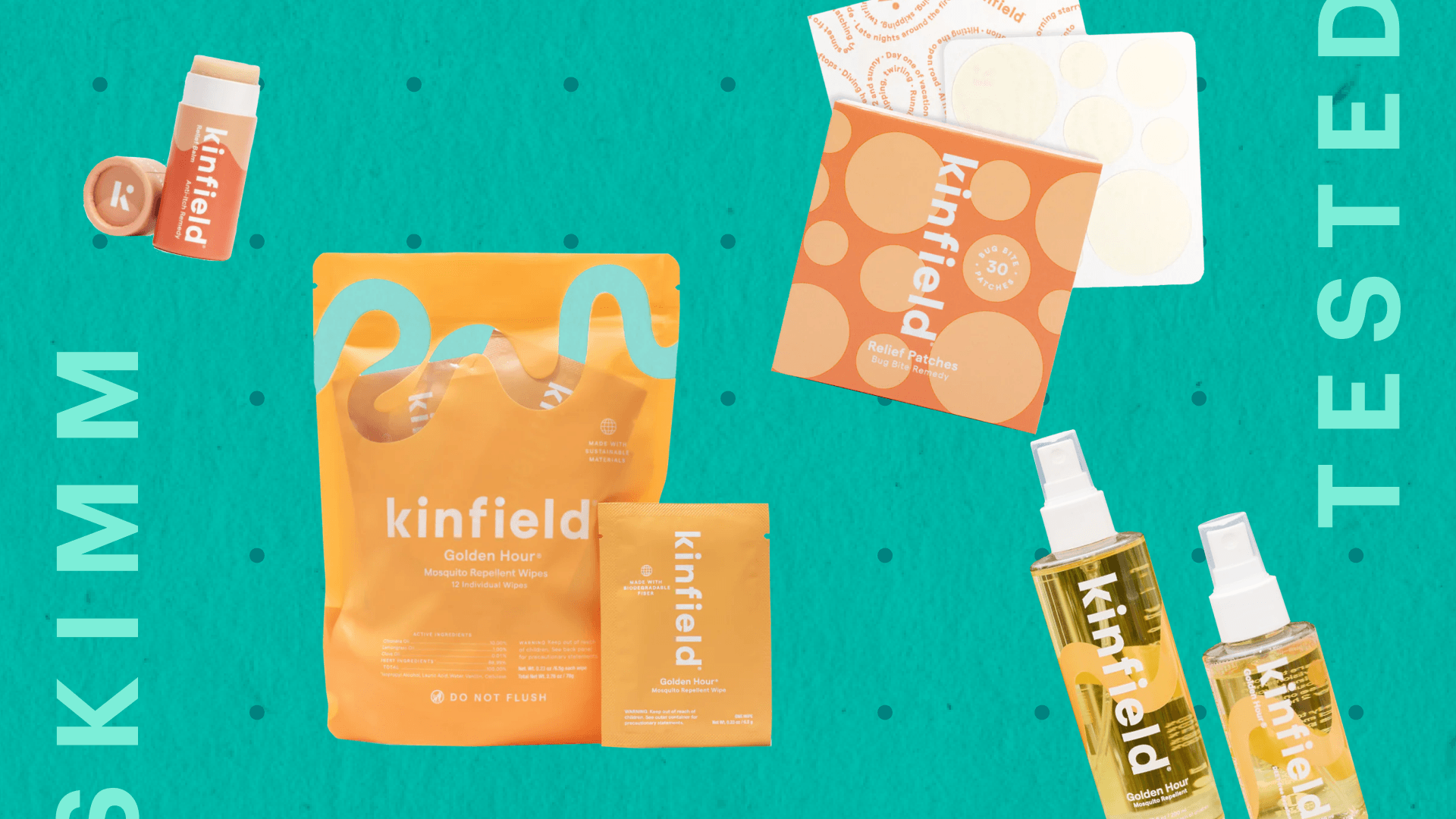 kinfield bug repellent spray and wipes and anti-itch relief patches