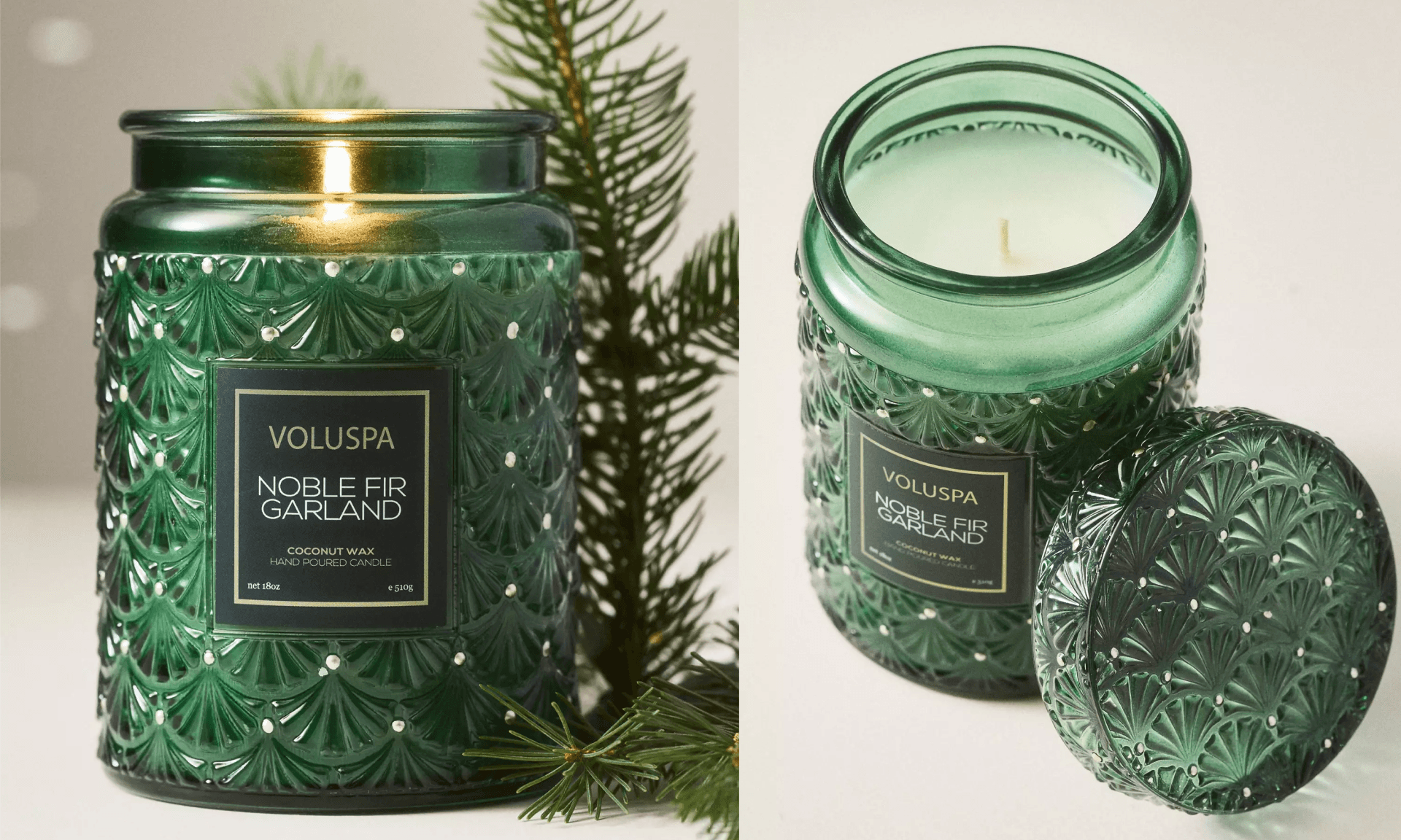 Anthropologie Voulspa Fir Garland Candle