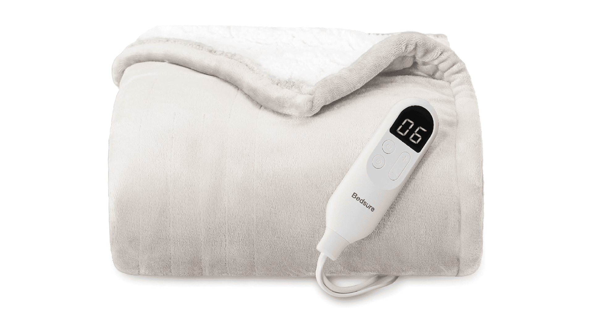 Bedsure Heated Blanket Throw Blanket - Fast Heating Electric Blanket, Soft Flannel Heated Throw with 4 Time Settings, 6 Heating Settings, Warm Gifts for Grandma (50x60 inches, Cream)