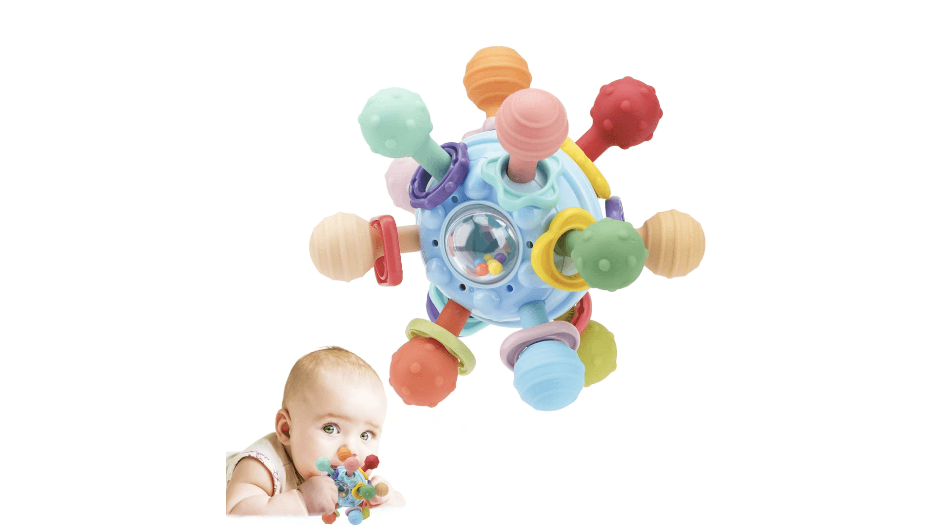 Baby Montessori Sensory Toys for 0-6 6-12 Months, Baby Teether Teething Toys for Babies 0 3 6 9 12 18 Months, Newborn Infant Learning Developmental Toys Gifts for 1 2 Year Old Boys Girls