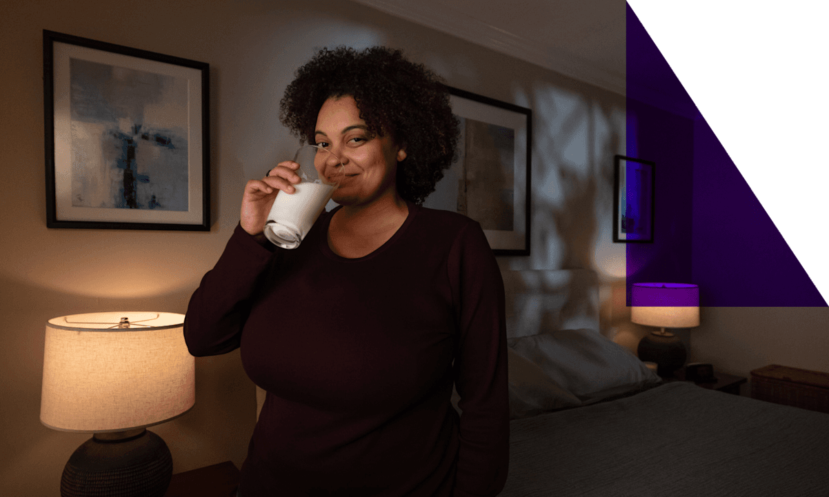 woman drinking milk