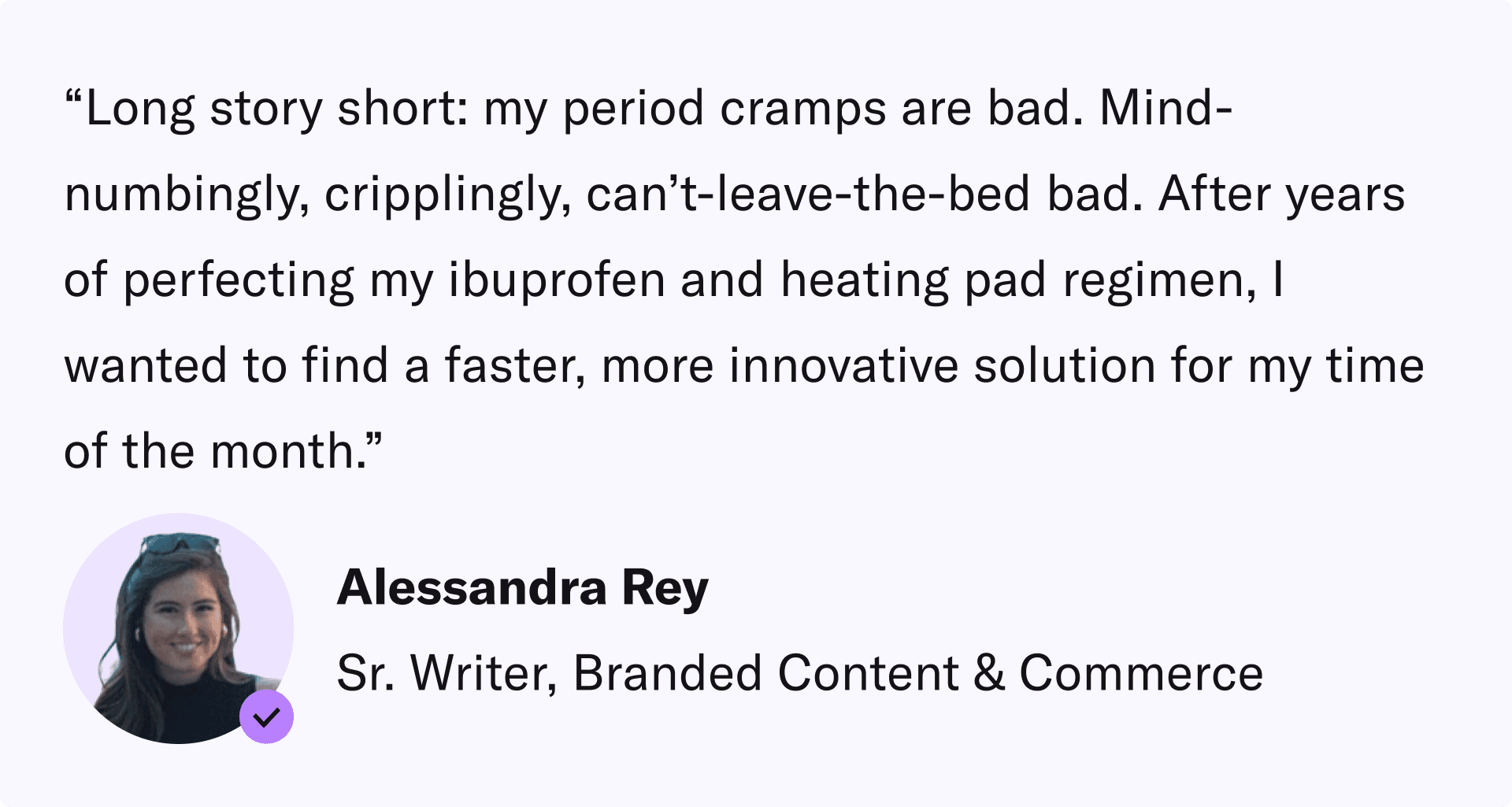 Why Alessandra Tested