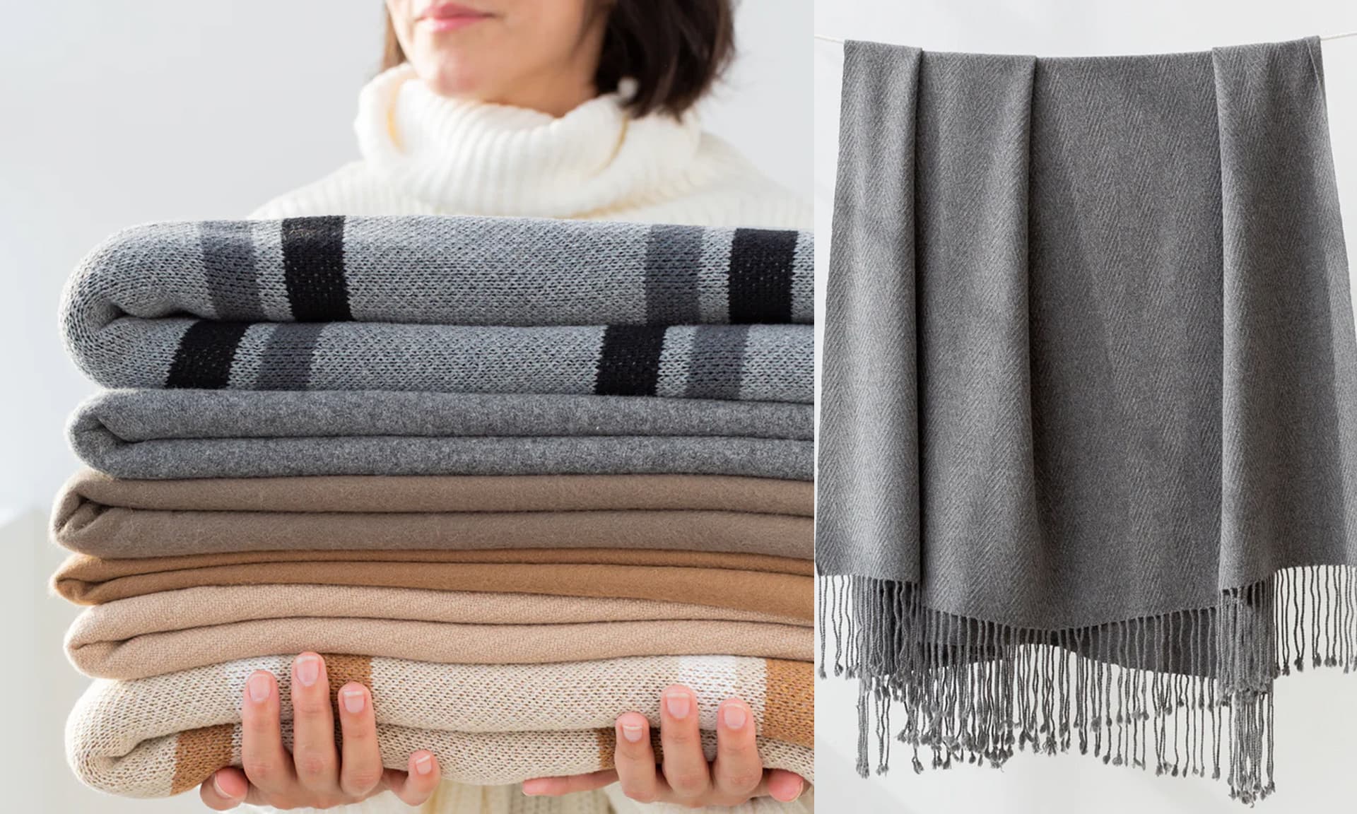 luxury natural throw blanket