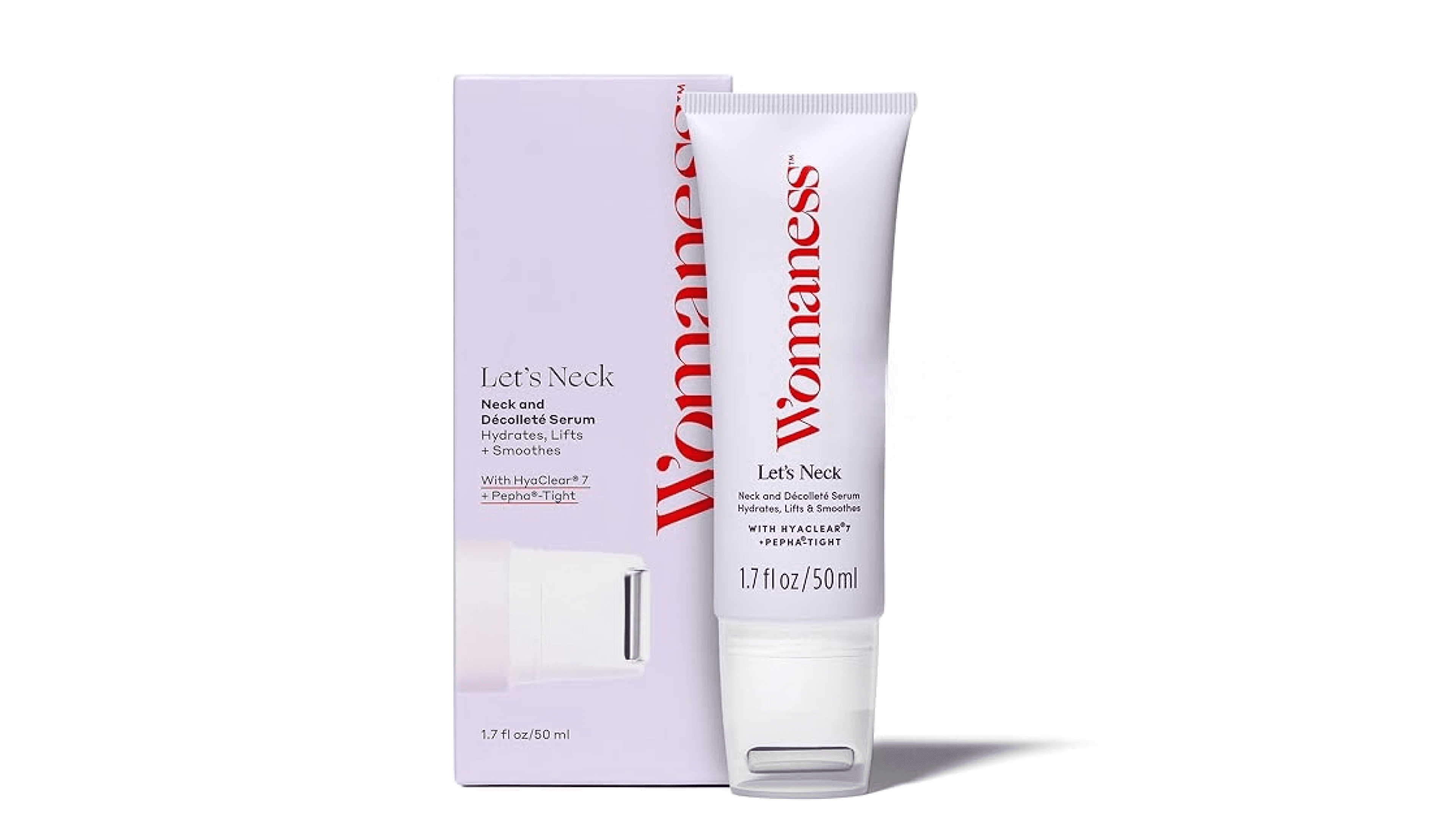 Womaness Let's Neck Firming Serum - Roll On Neck Creams for Tightening and Firming - Daily Crepey Skin Treatment to Smooth Neck Wrinkles & Sagging Skin - Hydrate, Tighten and Lift (50ml)