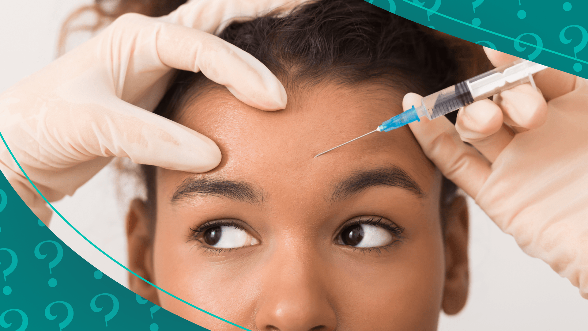 Woman getting Botox in forehead
