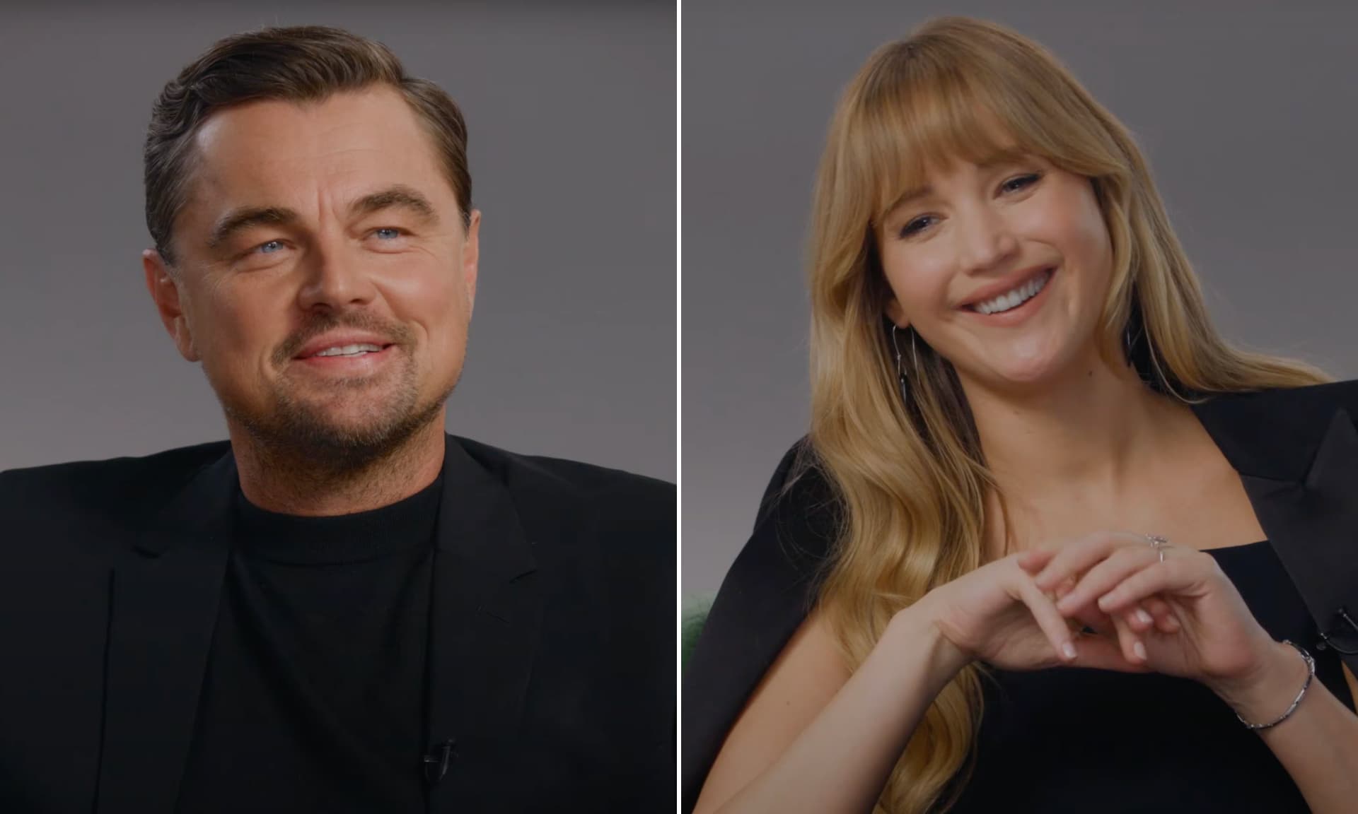 Leonardo DiCaprio and Jennifer Lawrence