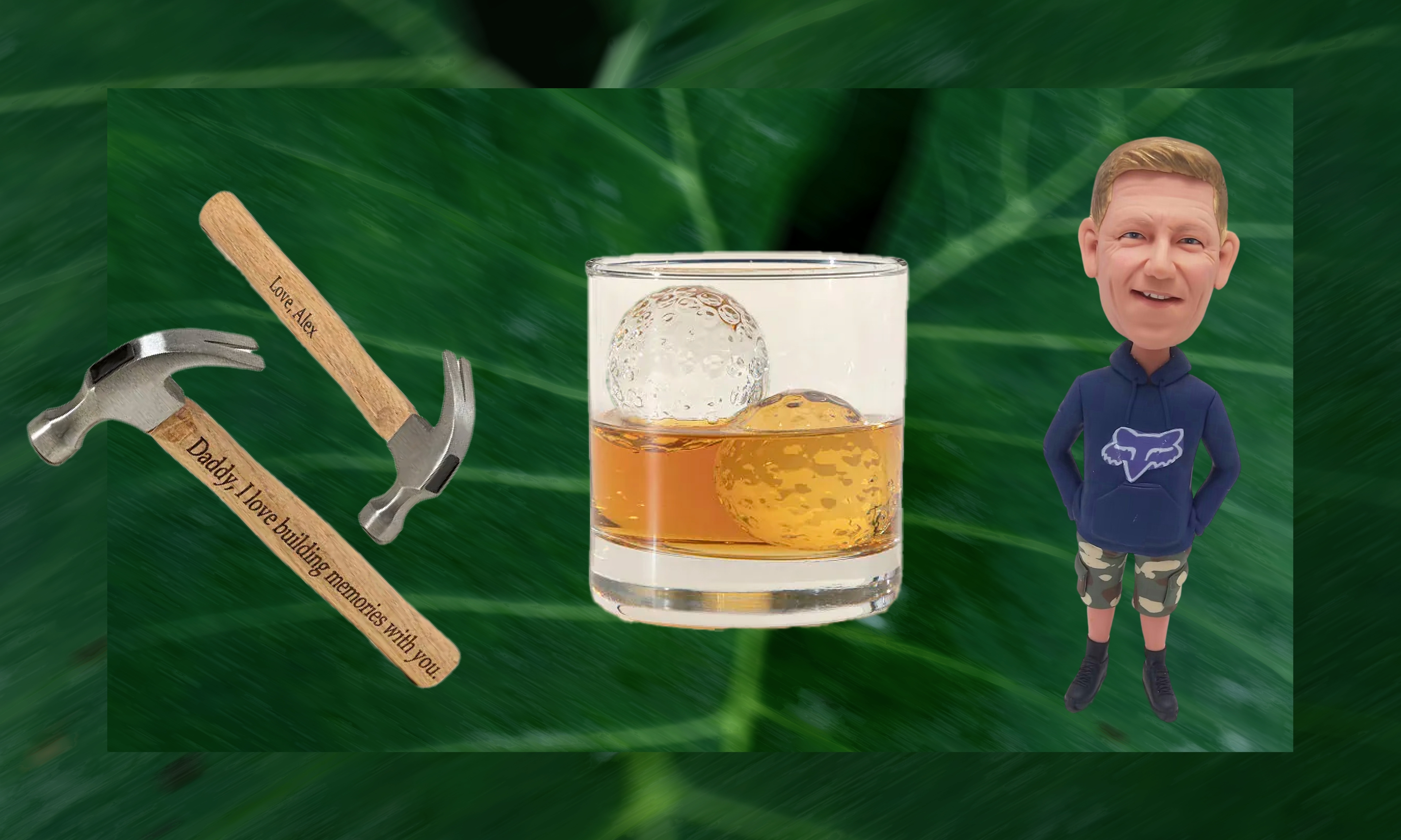 A collage of presents for the best father figures