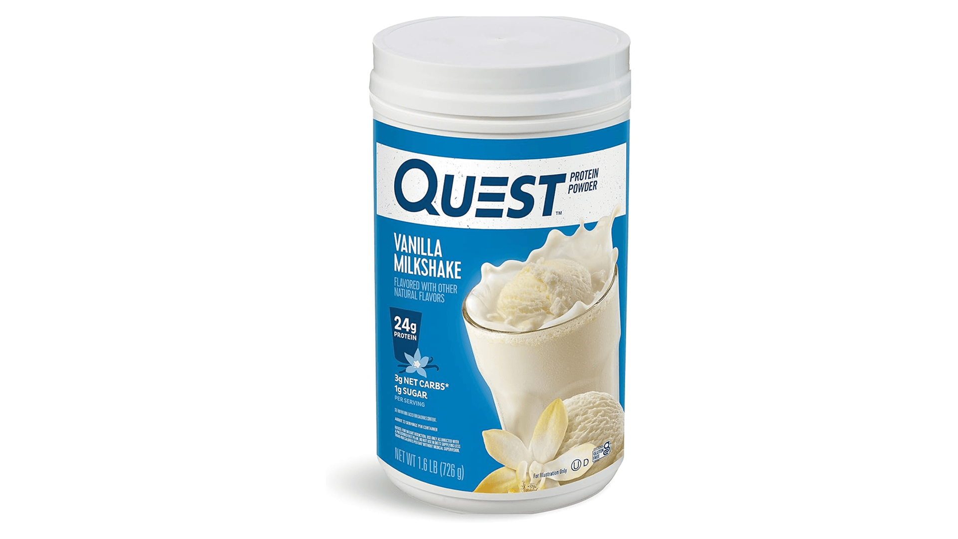 Quest Nutrition protein powder in vanilla milkshake flavor