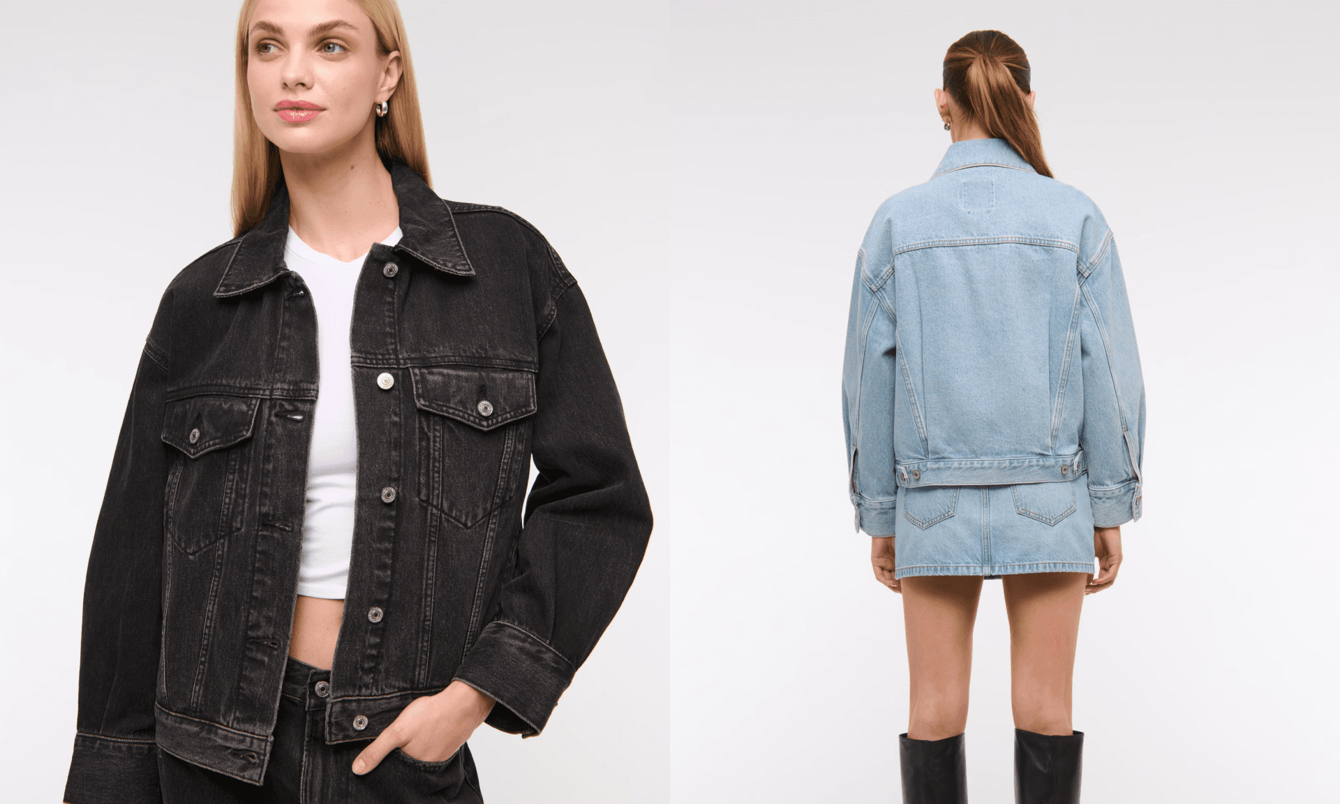 Oversized Distressed Denim Trucker Jacket