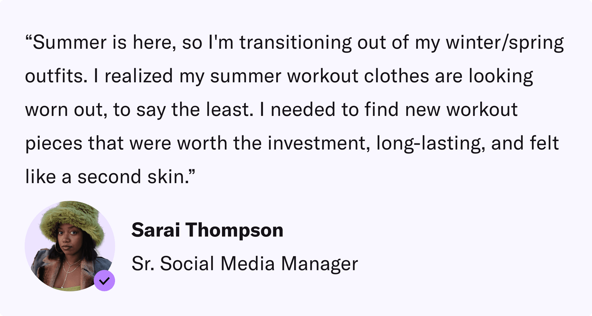 Why Sarai Tested