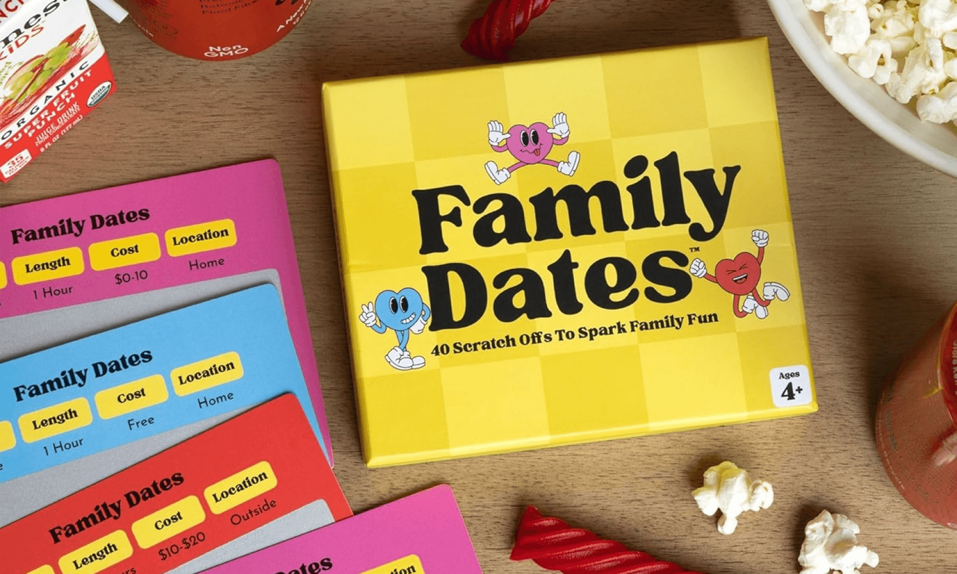 Happy Duo Family Dates 40 Scratch Off Cards – Fun Activities & Date Night Ideas for Kids and Parents – Adventure Card Game for Families – Unique Gift for Family Nights, Holidays, or Birthdays