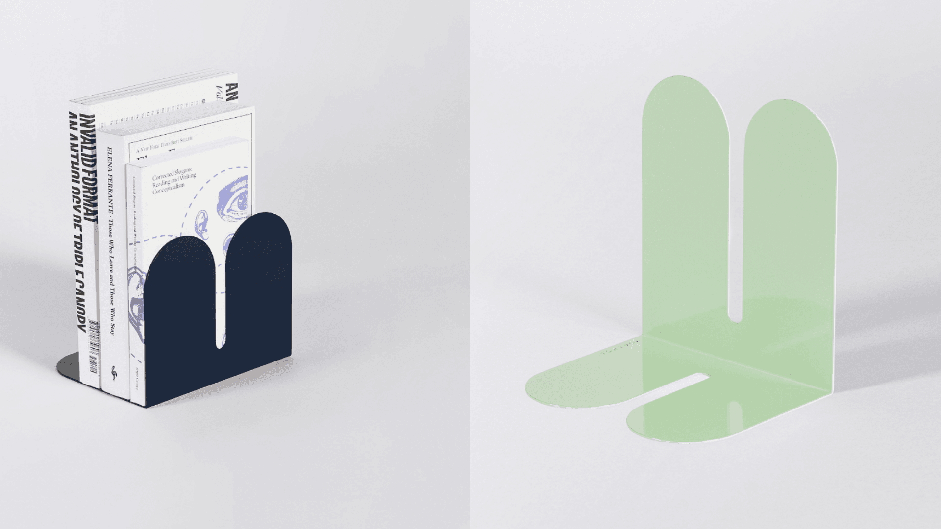 Modern, steel bookends