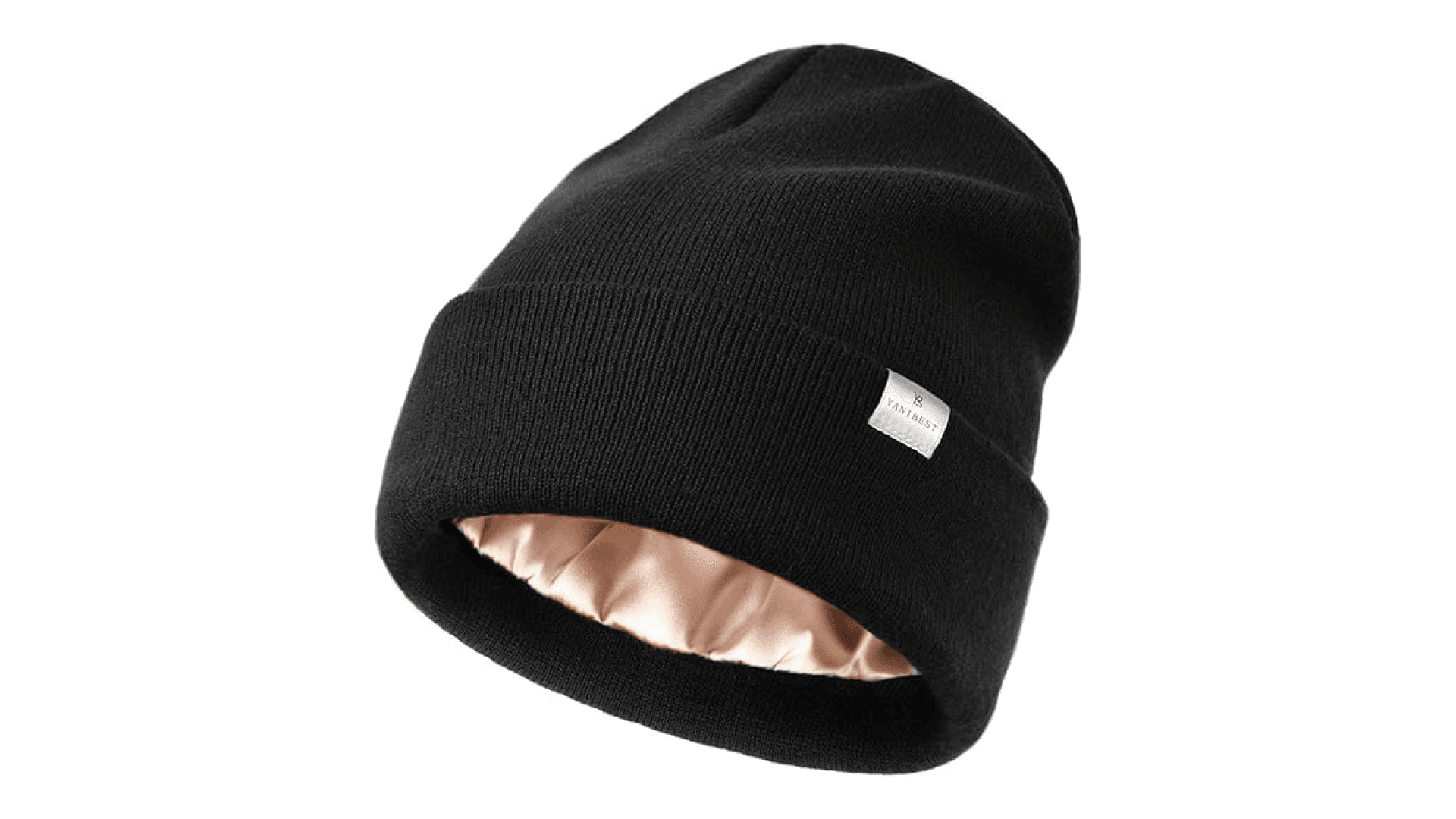 YANIBEST Satin Lined Beanie for Women Reduce Frizz Winter Hats for Women Men Silk Lining Soft Slouchy Warm Cuffed Less Static