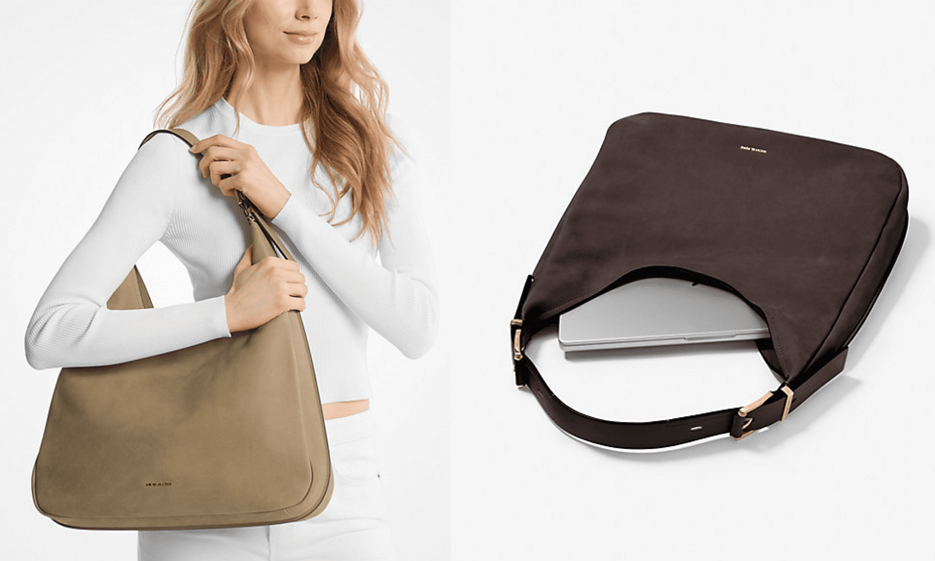 Michael Kors Nolita Large Nubuck Hobo Shoulder Bag