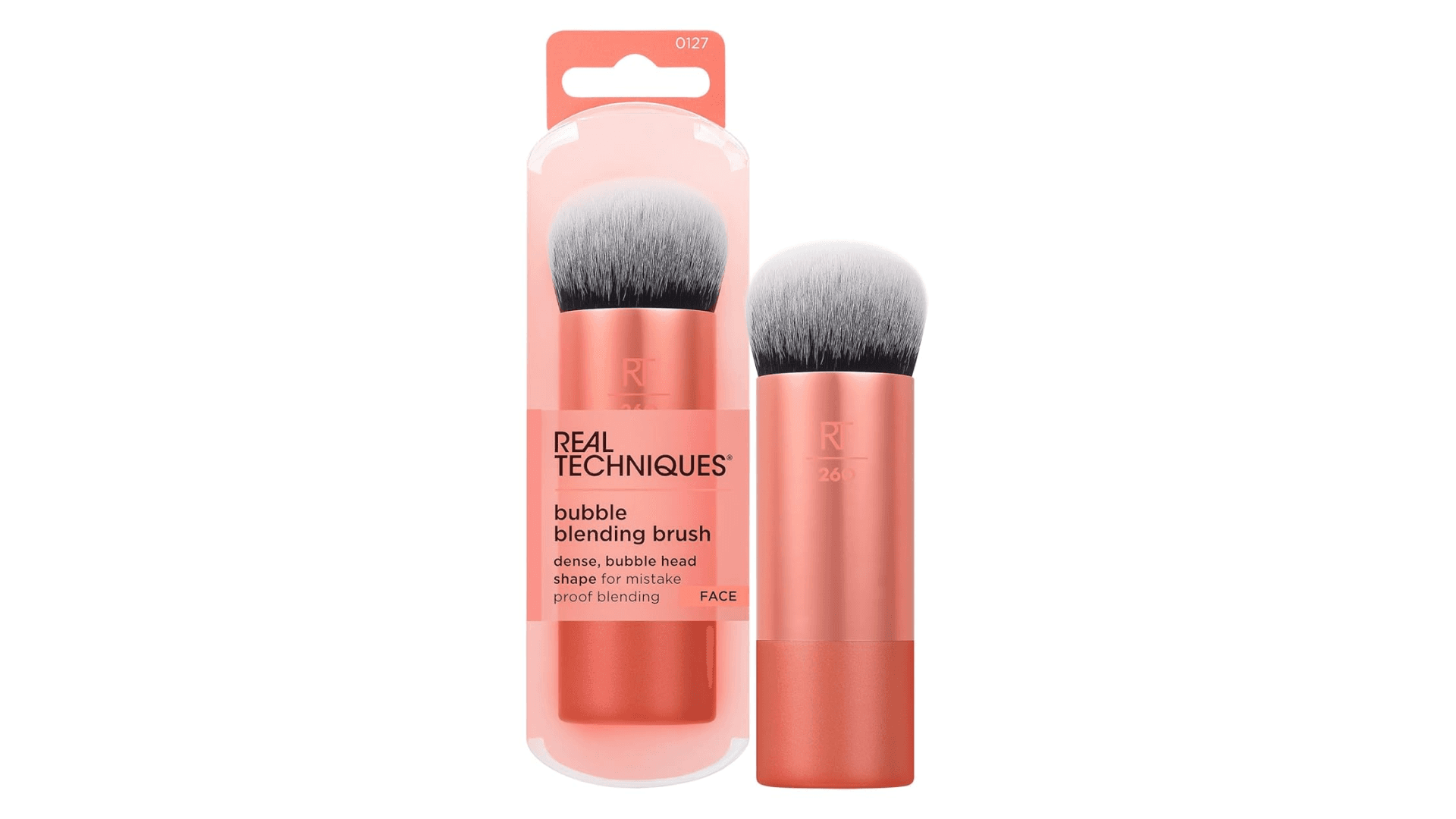 Real Techniques Bubble Blending Makeup Brush, Multipurpose Foundation Brush For Liquid, Cream, & Powder Products, Unique Round Brush Head, Synthetic Bristles, Vegan & Cruelty Free, 1 Count