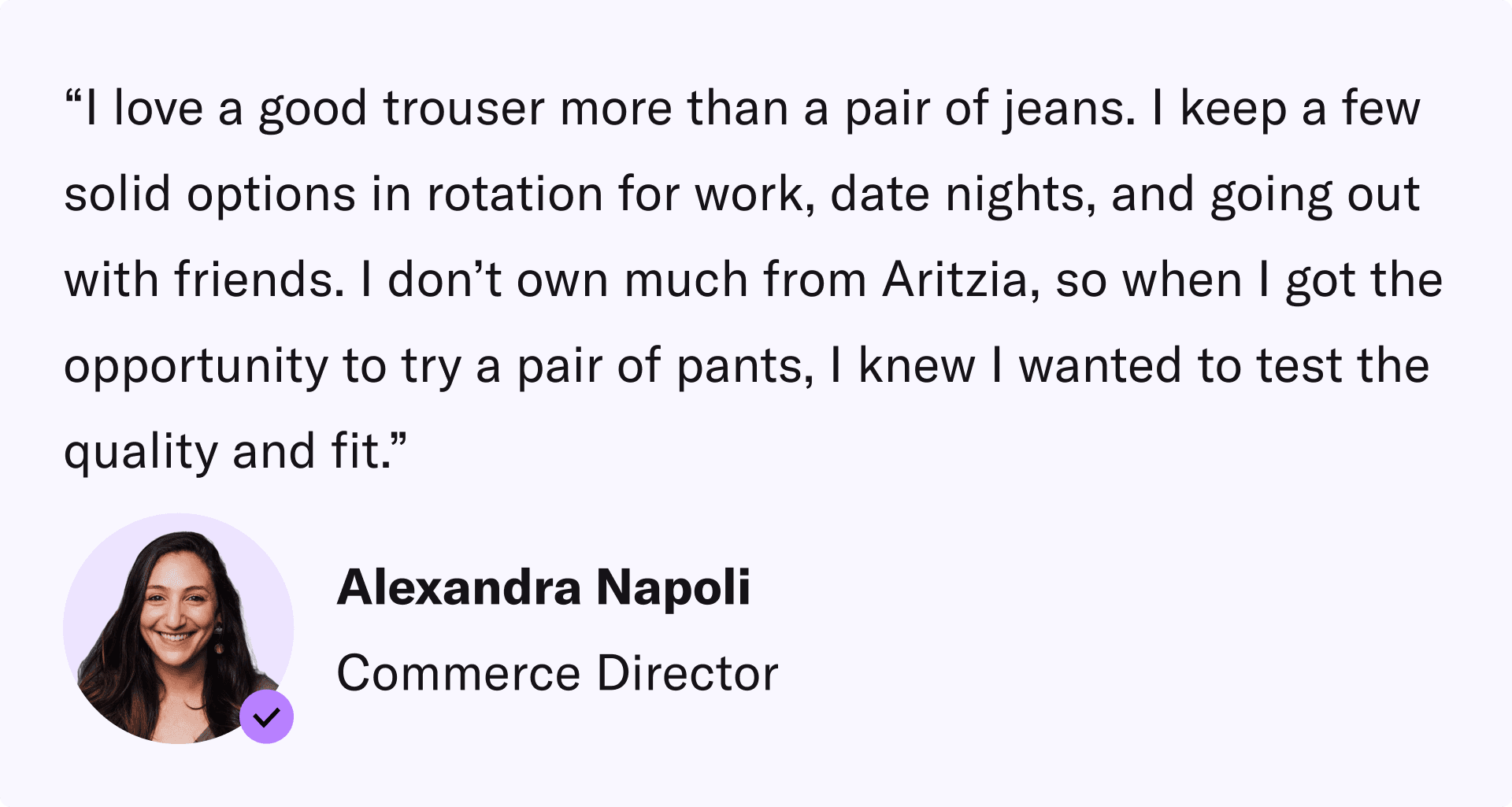 Why Alexandra Tested The Effortless Pant