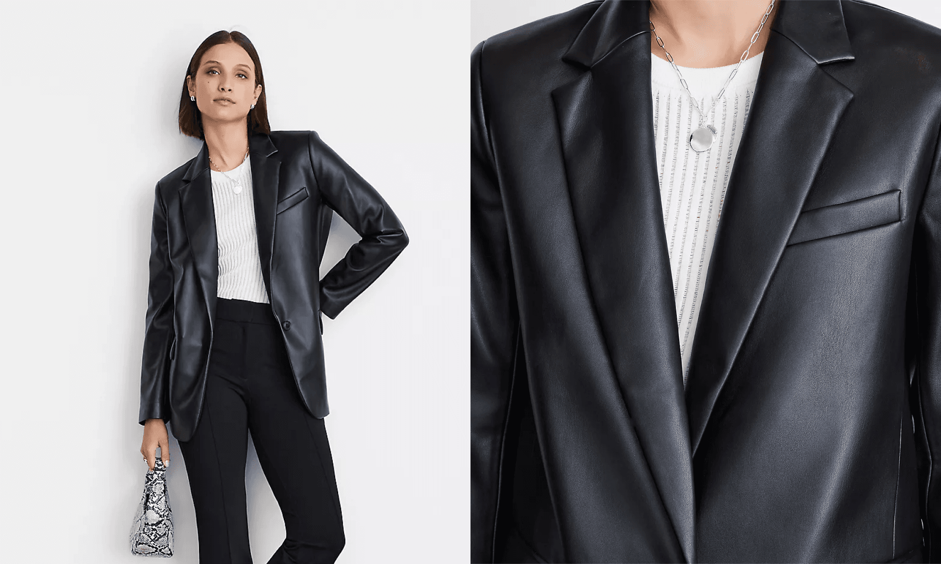 LOFT Versa Faux Leather Relaxed Blazer