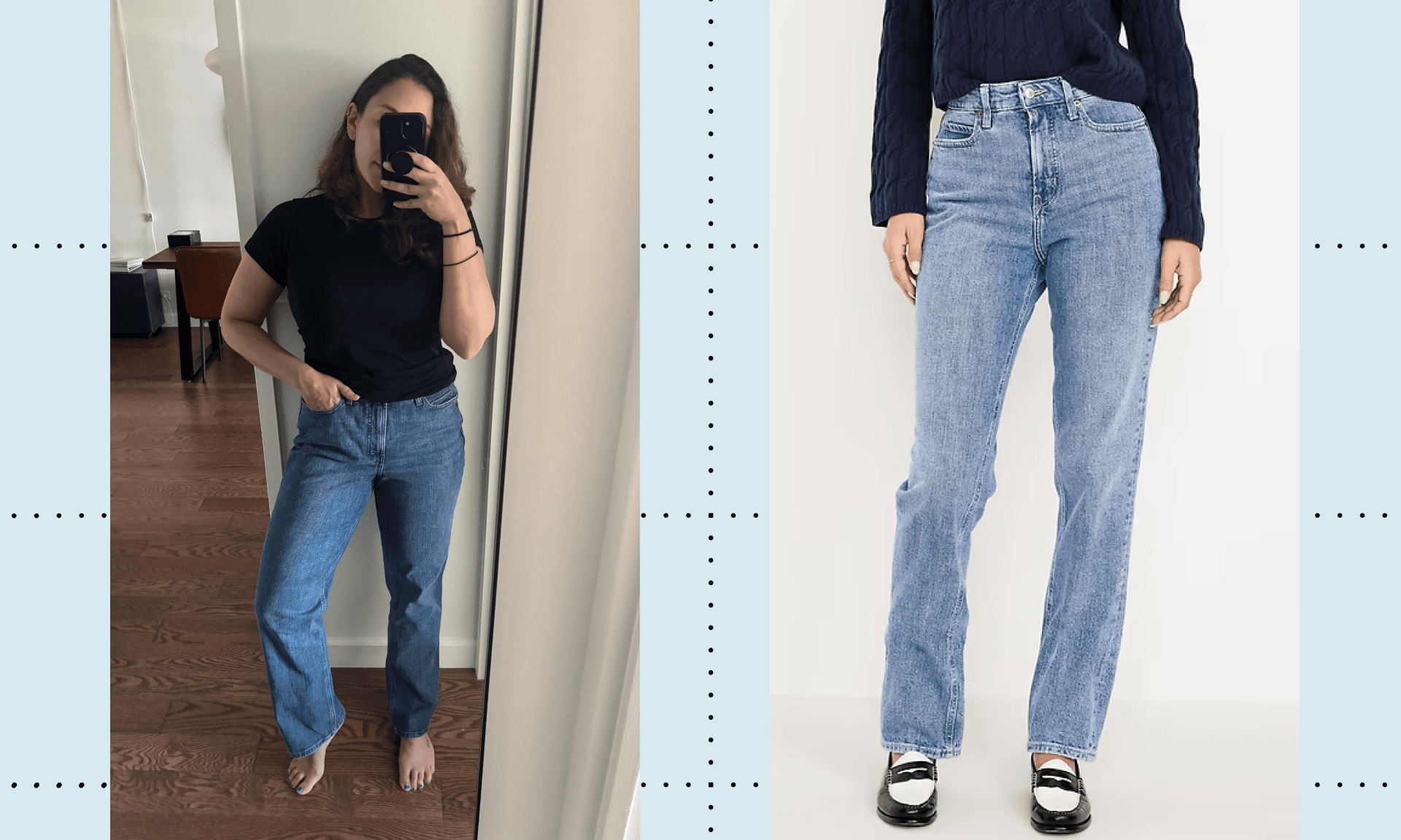 straight-leg jeans