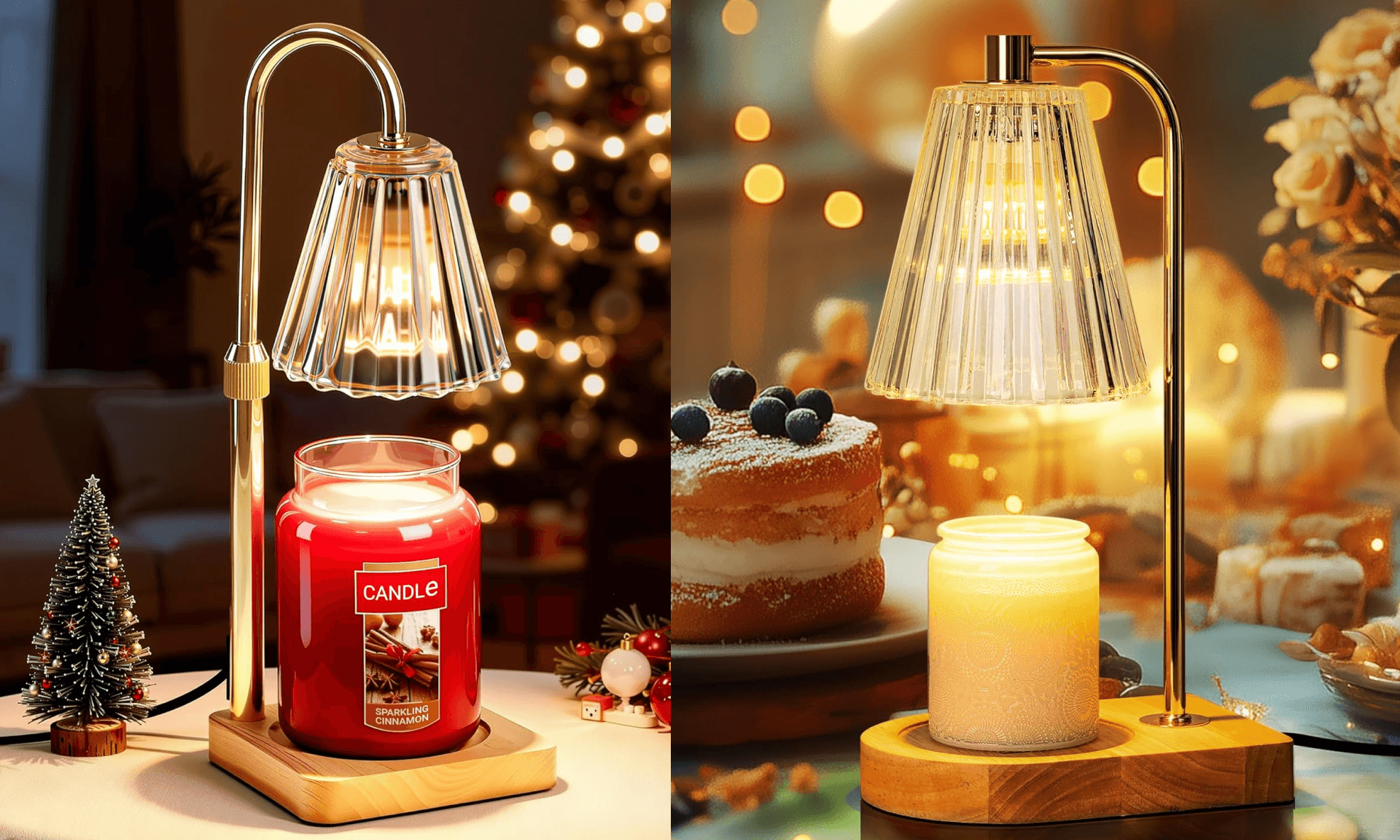 Marycele Candle Warmer Lamp for Yankee Candles, Christmas Birthday Gifts for Mom Women Sister Her, House Warming Gifts, Thanksgiving Decorations for Office Room Home Decor, Clear Wax Warmer with Timer