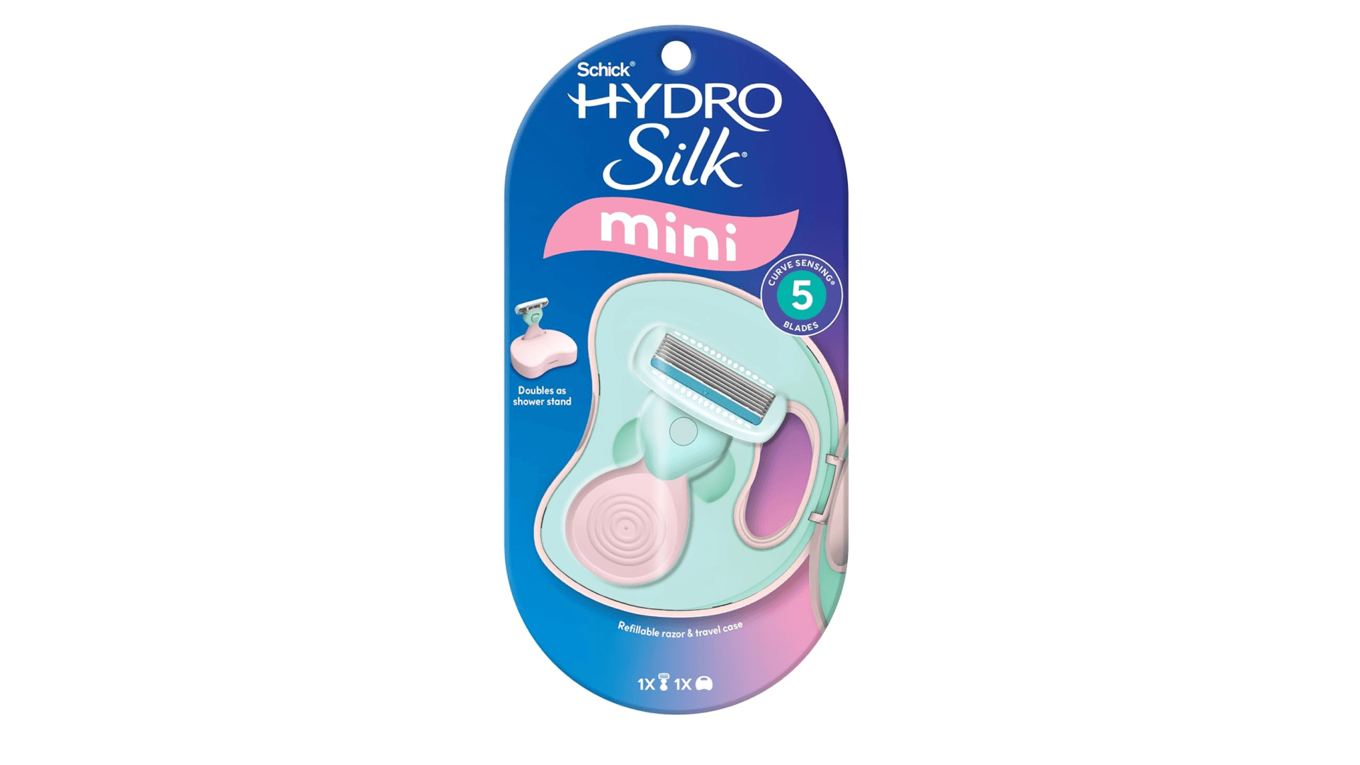 Schick Hydro Silk Mini Razor for Women - 1 Mini Handle, 1 Refill & 1 Case