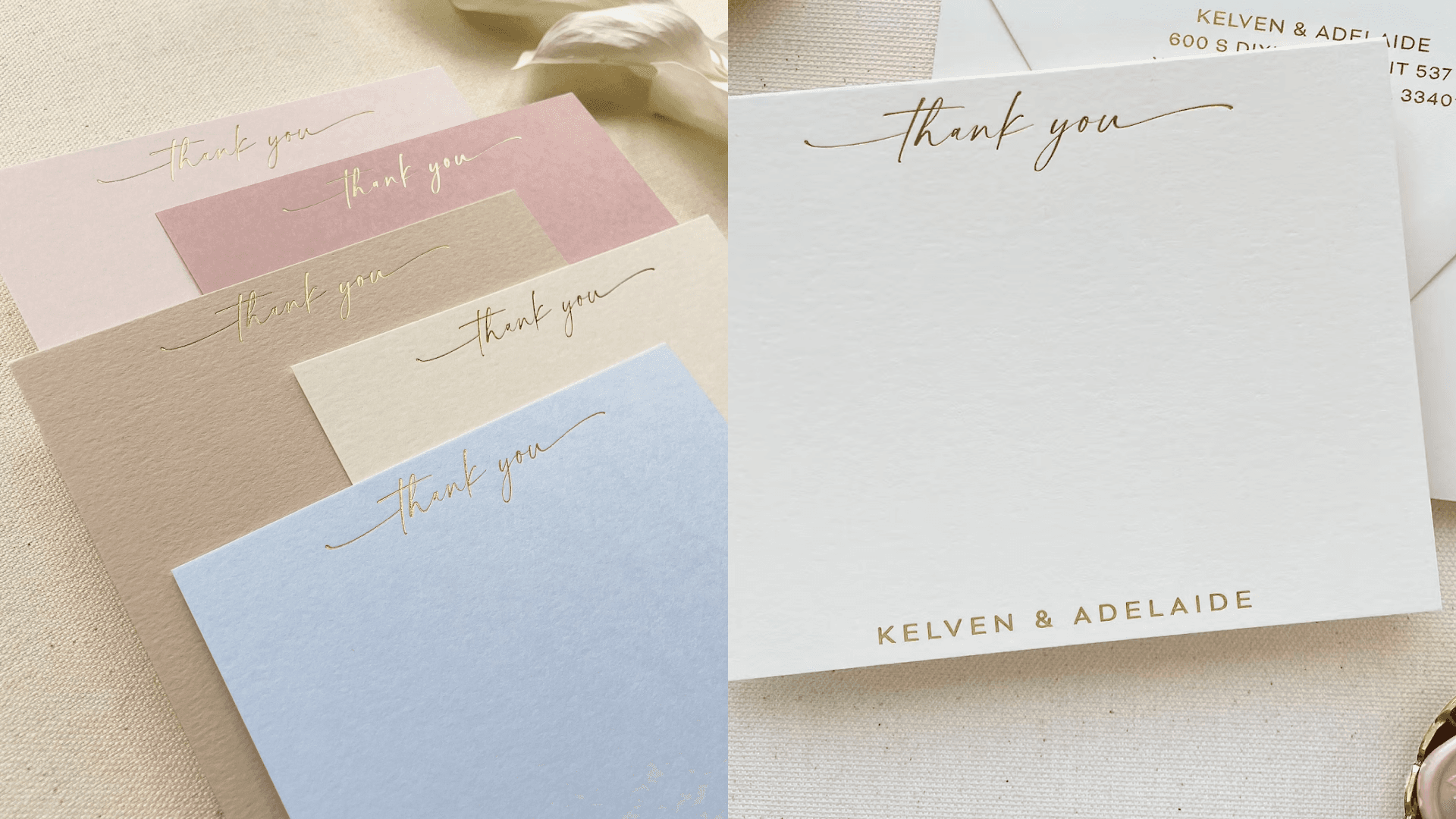 Ombre thank you notes