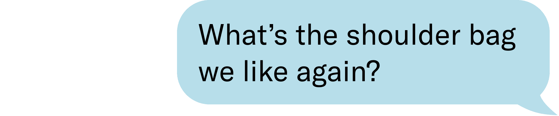 What’s the shoulder bag we like again?